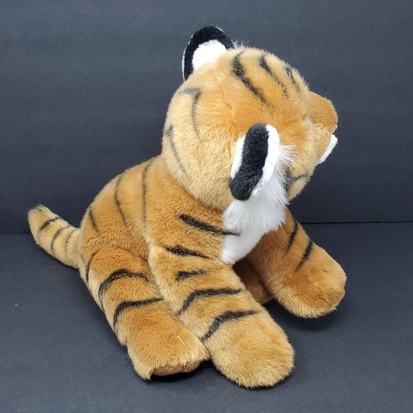 Aurora Miyoni Realistic Tiger Cub 13" Plush Animal Sitting Jungle Cat Wild Real - Picture 5 of 9